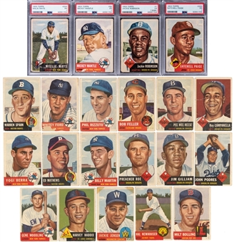 1953 Topps Baseball Complete Set(274) Featuring PSA Graded Examples Including Mantle, Mays & Robinson! 